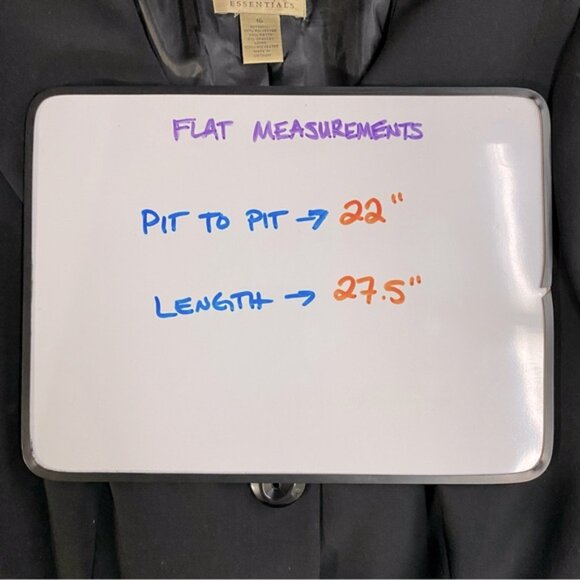 Boutique Essentials Black Button Front Peplum Hem Light Jacket 16 - Picture 4 of 12